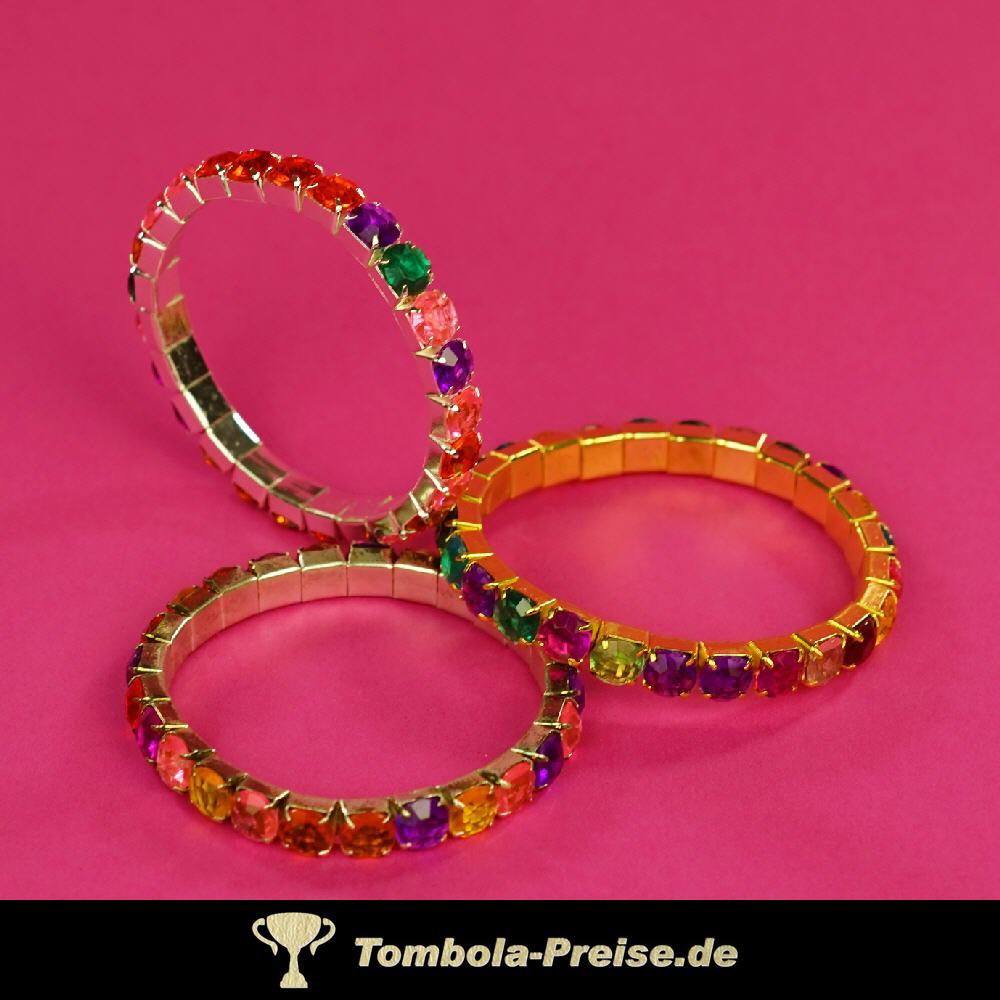 Glitzerarmbänder mit Glassteinchen