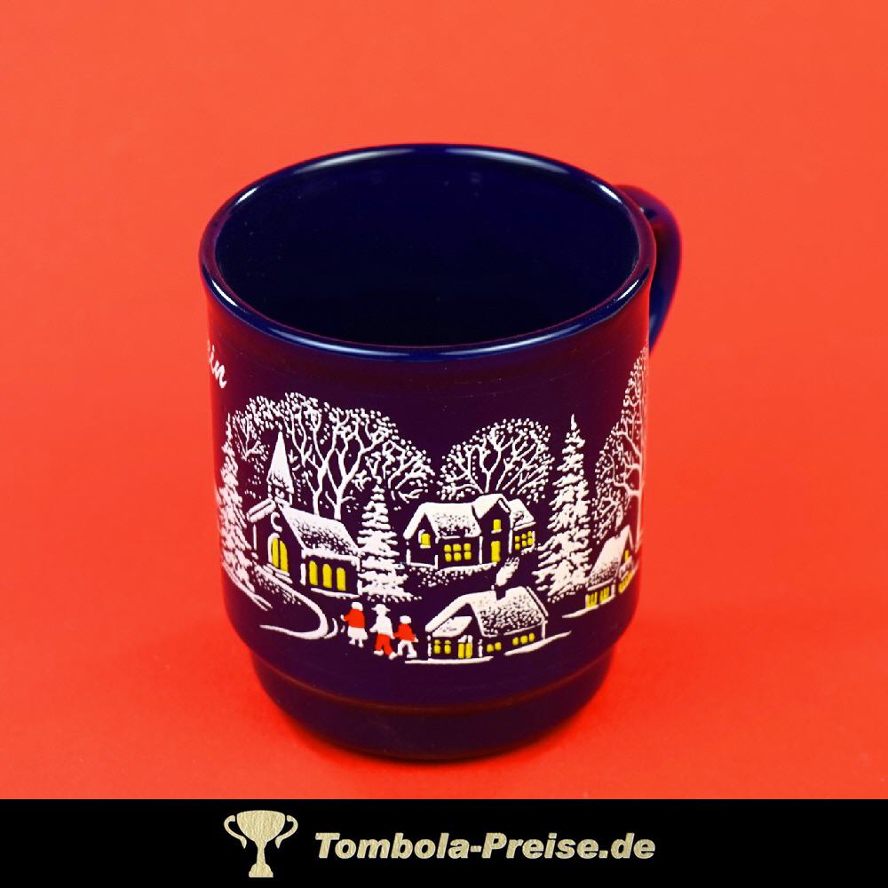 Glühweinbecher blau mit Henkel
