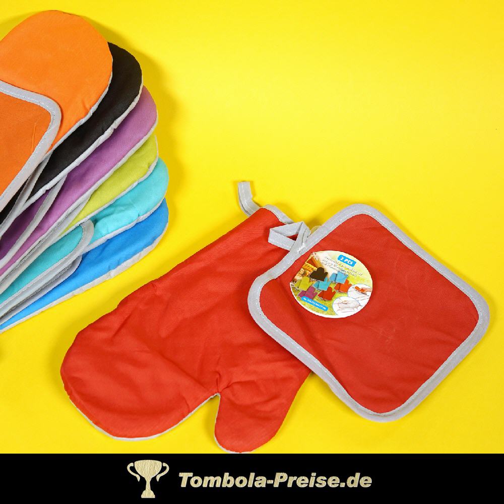 Topflappen mit Kochhandschuh