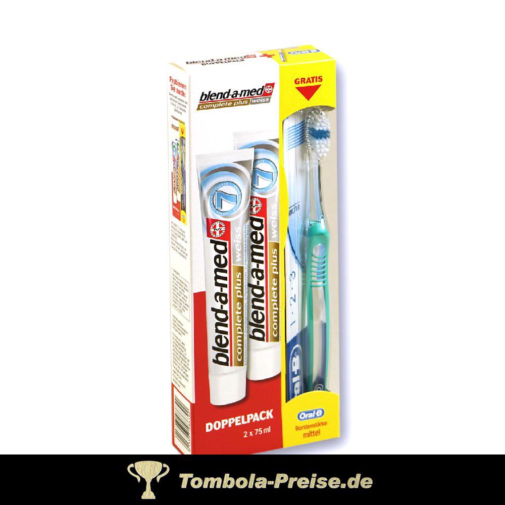 TreuePräsent Blend-a-Med Zahncreme Doppelpack mit Zahnbürste