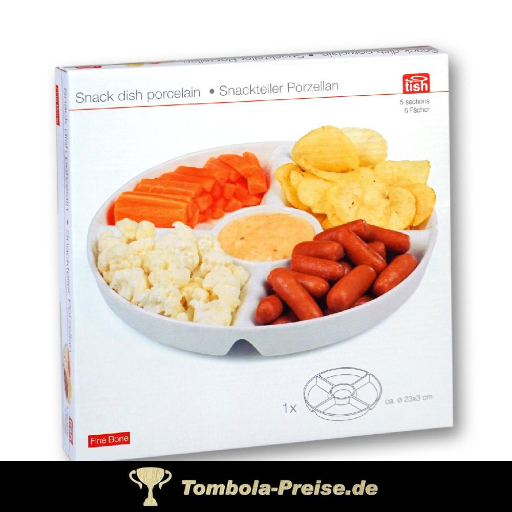 Snack-Teller mit fünf Fächern