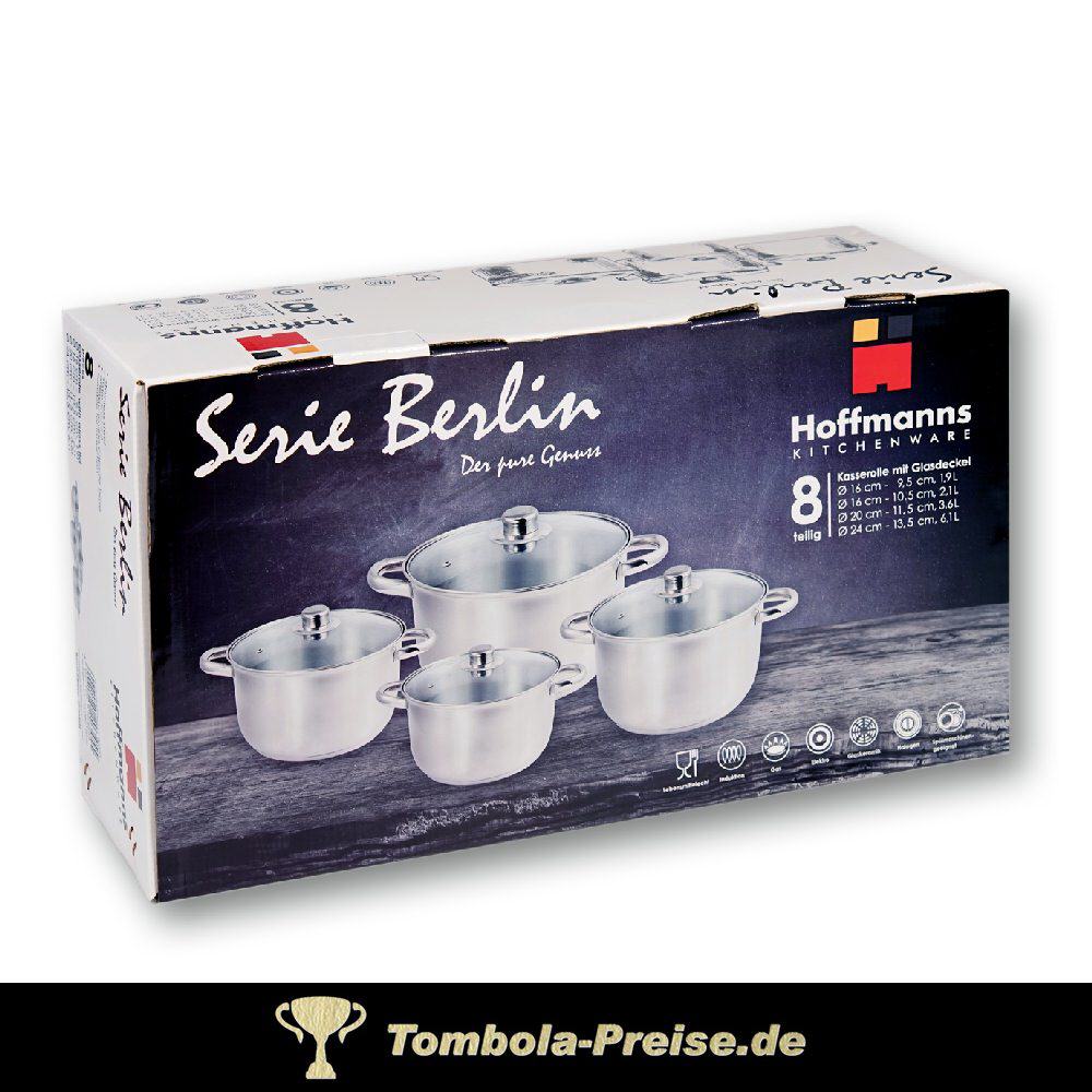 8teiliges Edelstahl-Topfset