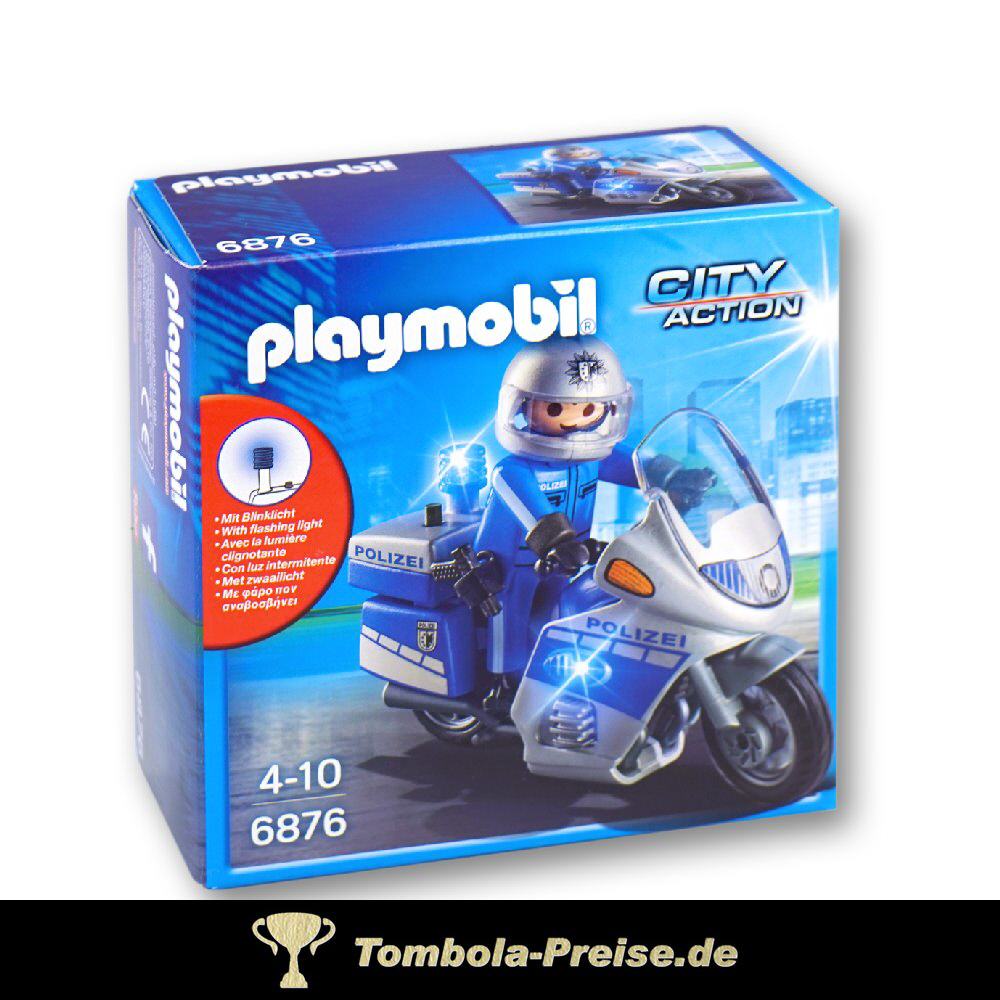 Playmobil Polizeistreife auf Motorrad
