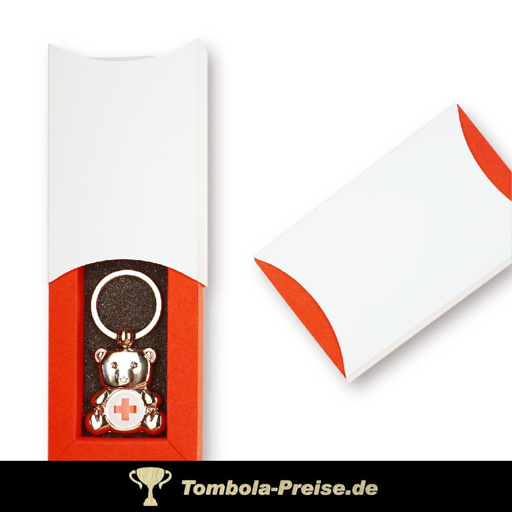 Anhänger Bär mit Kreuz in Geschenkverpackung