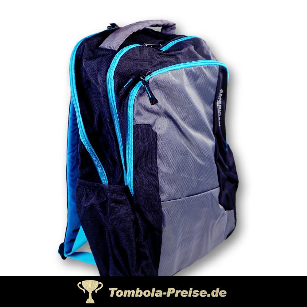 Marken-Rucksack schwarz-blau