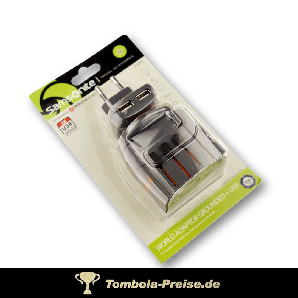 Samsonite Welt-Stromadapter mit USB-Stecker