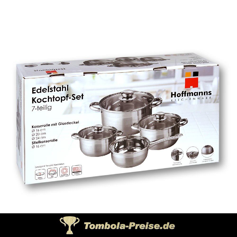 Edelstahl-Kochtopf-Set 7teilig