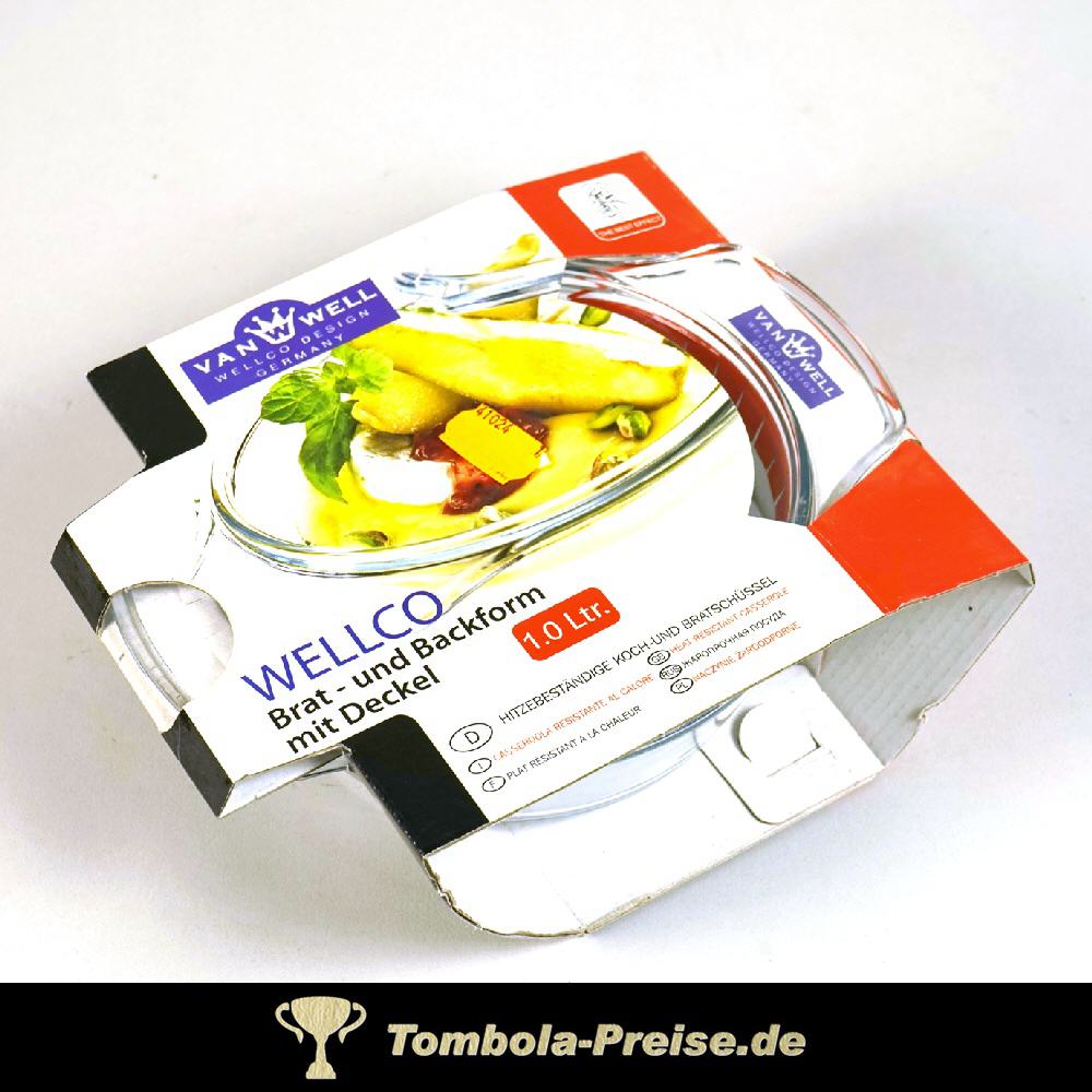 TreuePräsent Glas Brat- & Backform 1 Liter