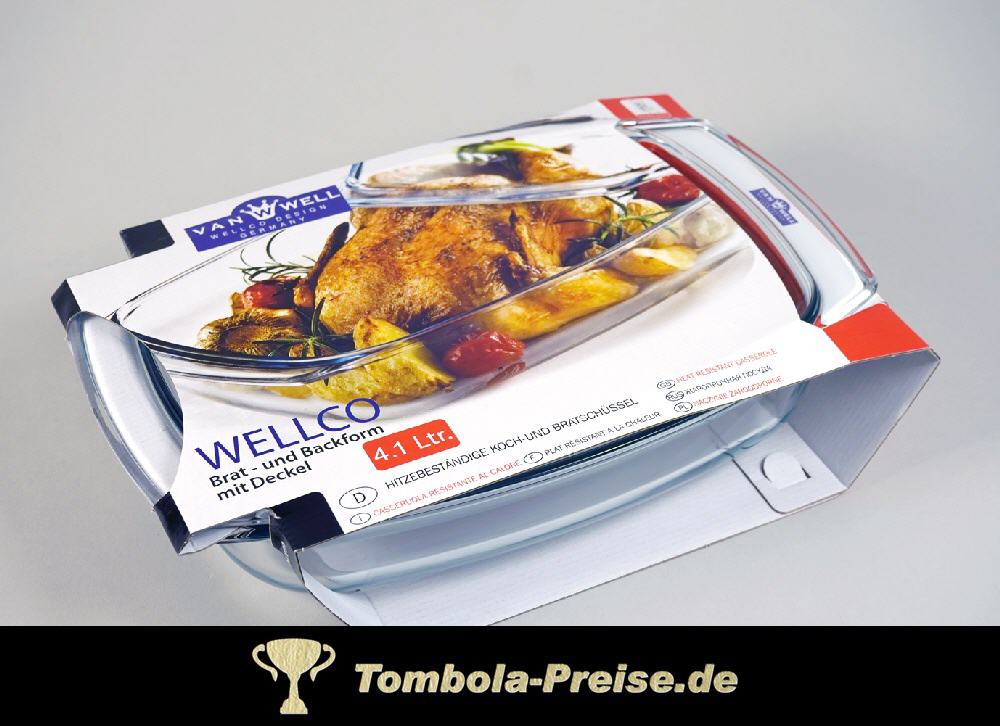 TreuePräsent Glas Brat- & Backform 4,1 Liter