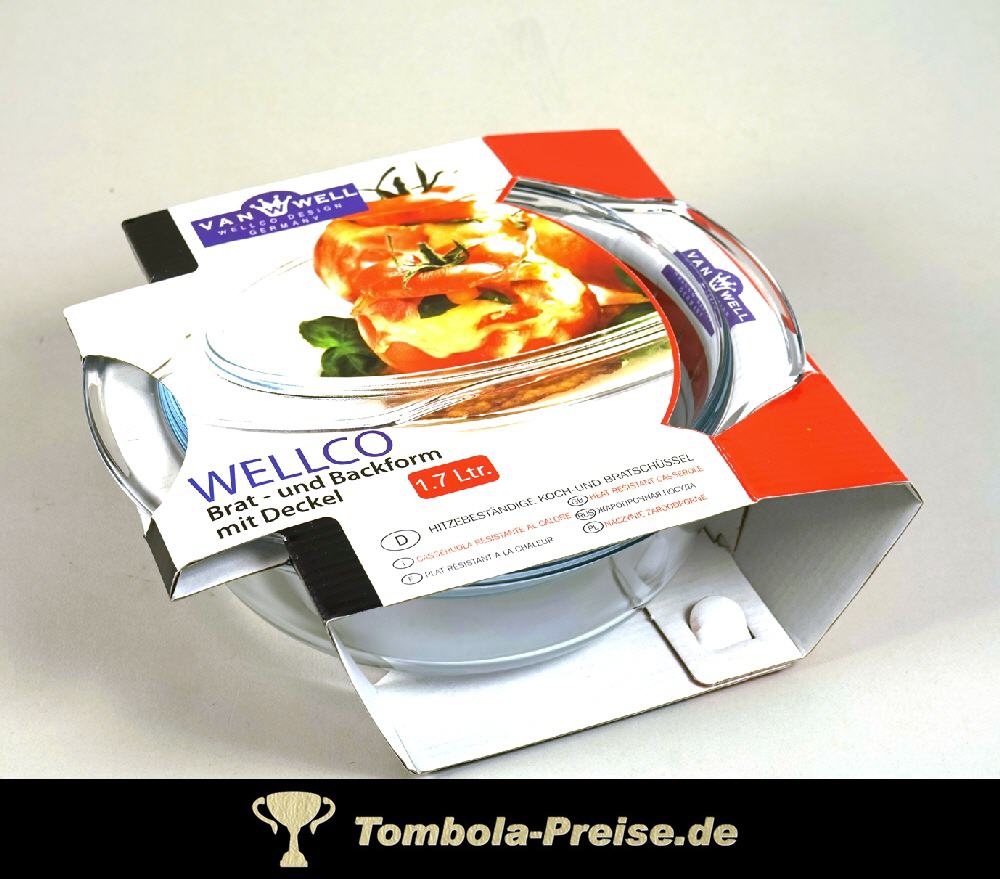 TreuePräsent Glas Brat- & Backform 1,7 Liter