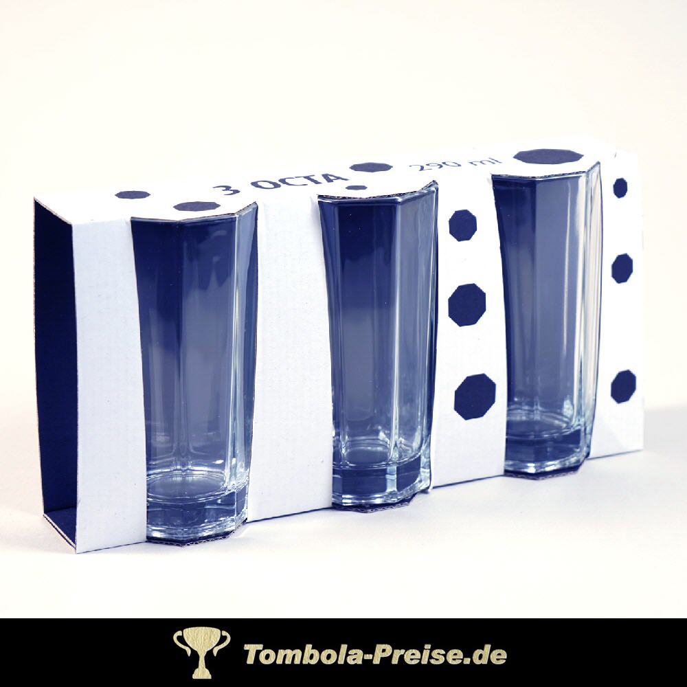 TreuePräsent Gläser 3er-Set Achteck