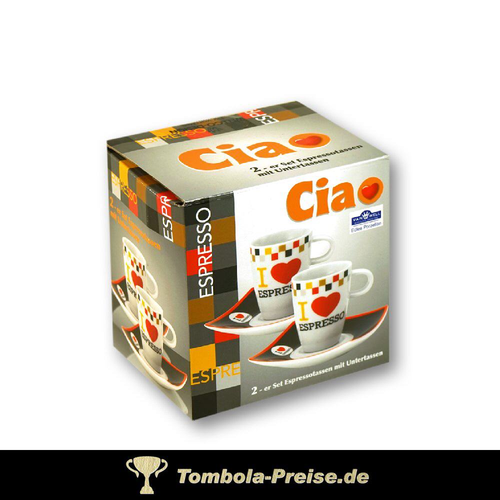 TreuePräsent 2er-Set Espresso Tassen