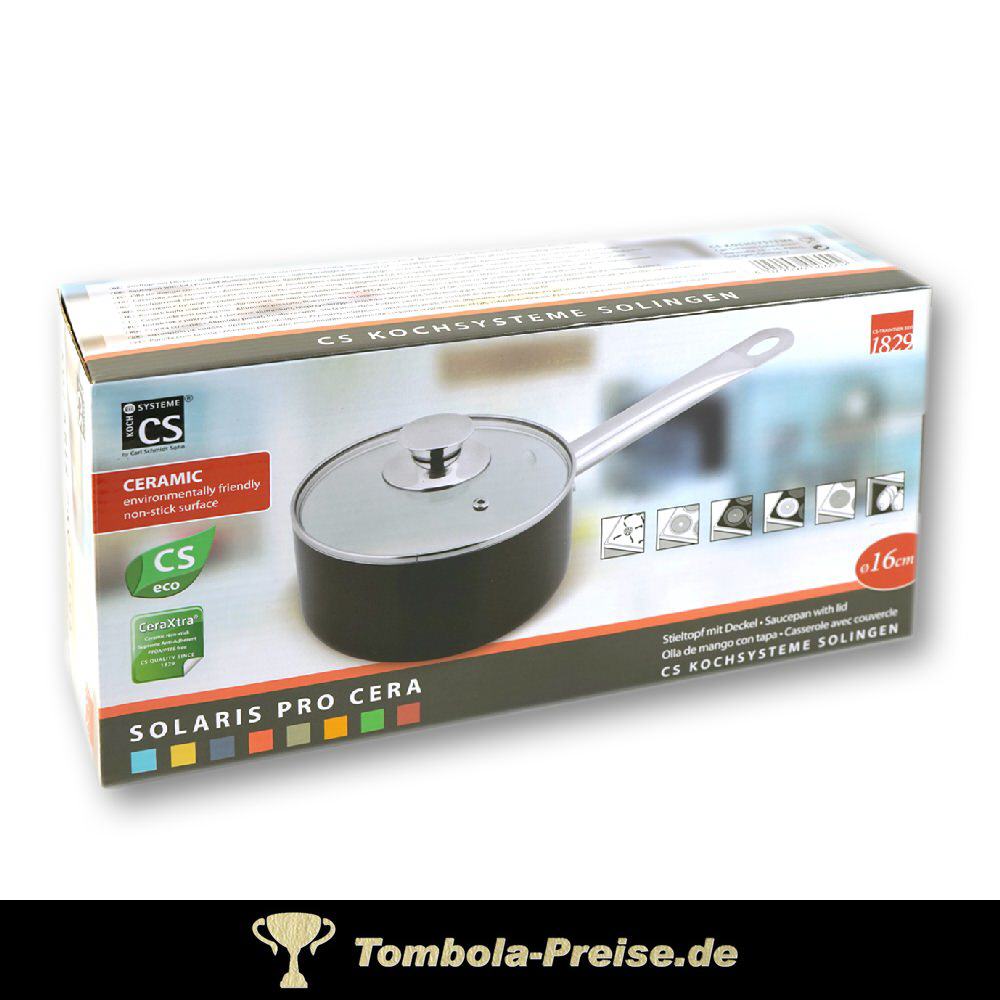 TreuePräsent Stieltopf mit Deckel 16 cm