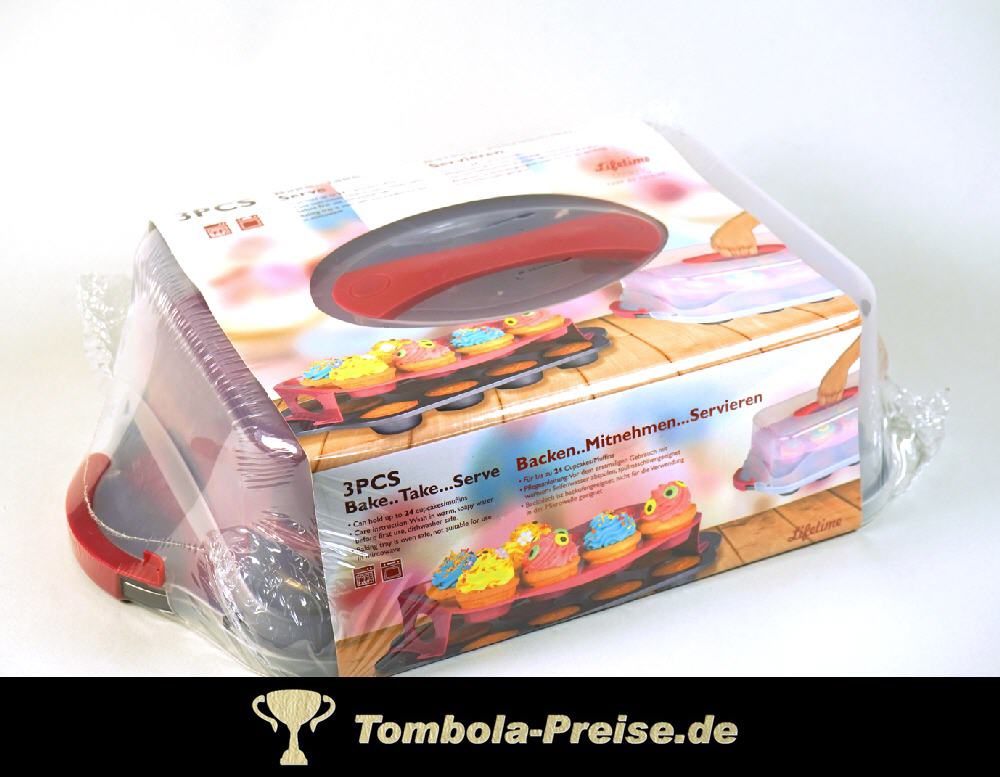 TreuePräsent Cupcake-Form mit Transportbox