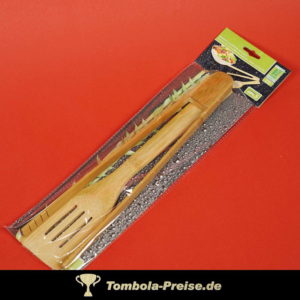 Salatbesteck aus Bambus