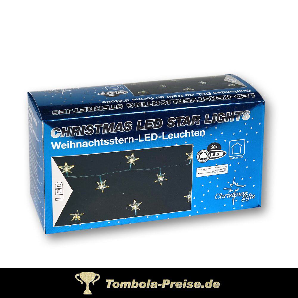 Lichterkette 50 LEDs Weihnachtssterne