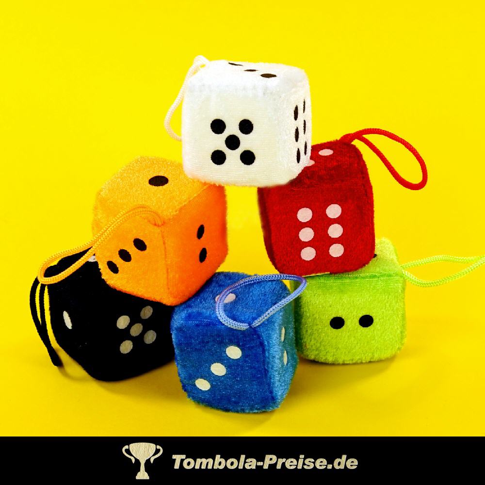 Plüschwürfel 5 cm mit Aufhänger