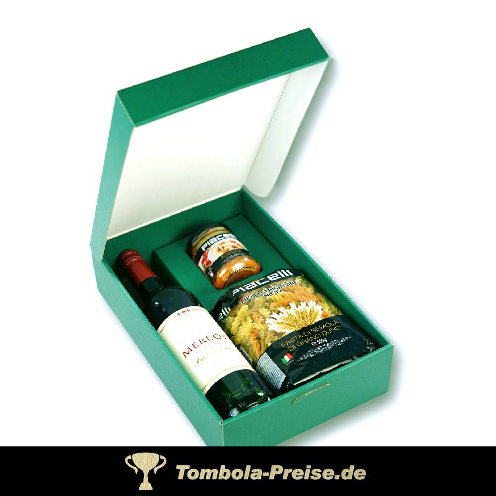Geschenkset Wein mit Nudeln und Pesto