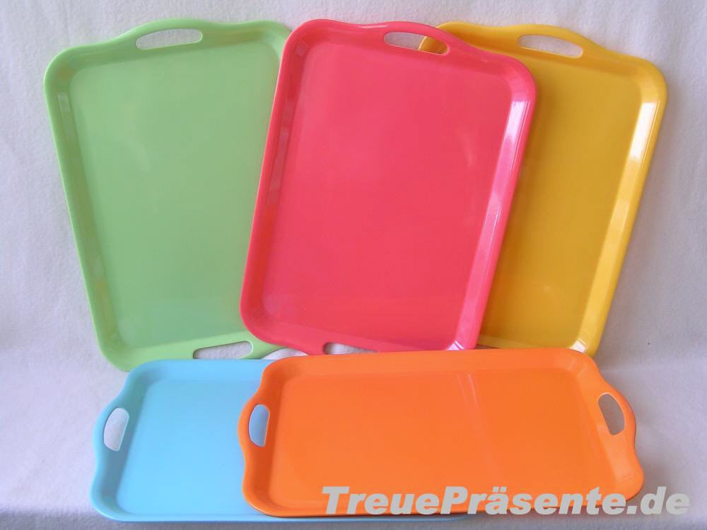 Bunte Serviertabletts